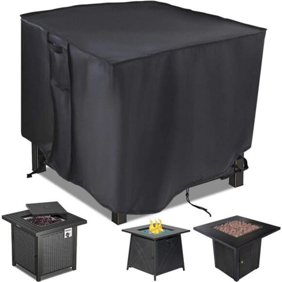 Fire Pit Cover,28 inch Firepit Covers Square Gas Fireplace Fire Pit Table Cover - Picture 1 of 7